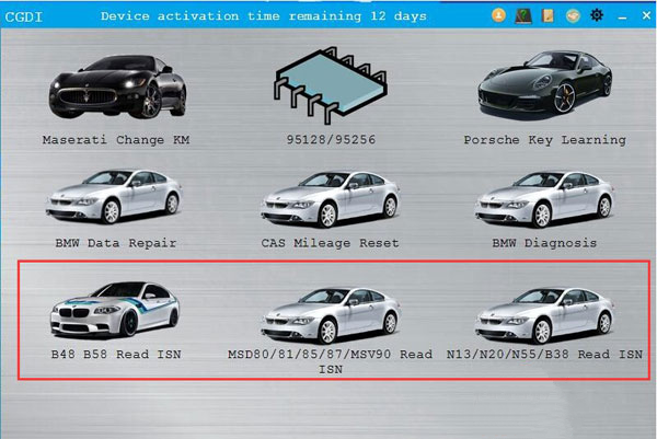 CGDI Prog BMW Read ISN without Opening Shell Software License