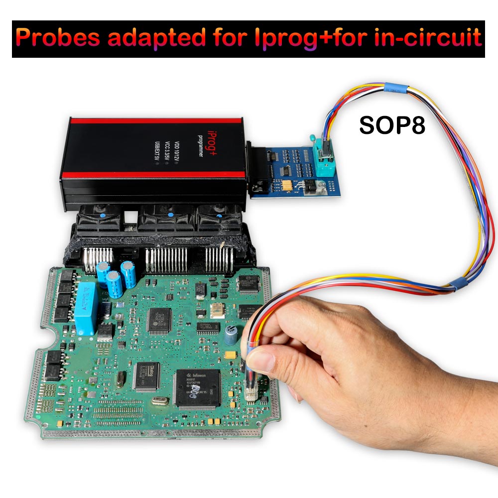 Probes adapted for IPROG+  SOP 08 in-circuit 