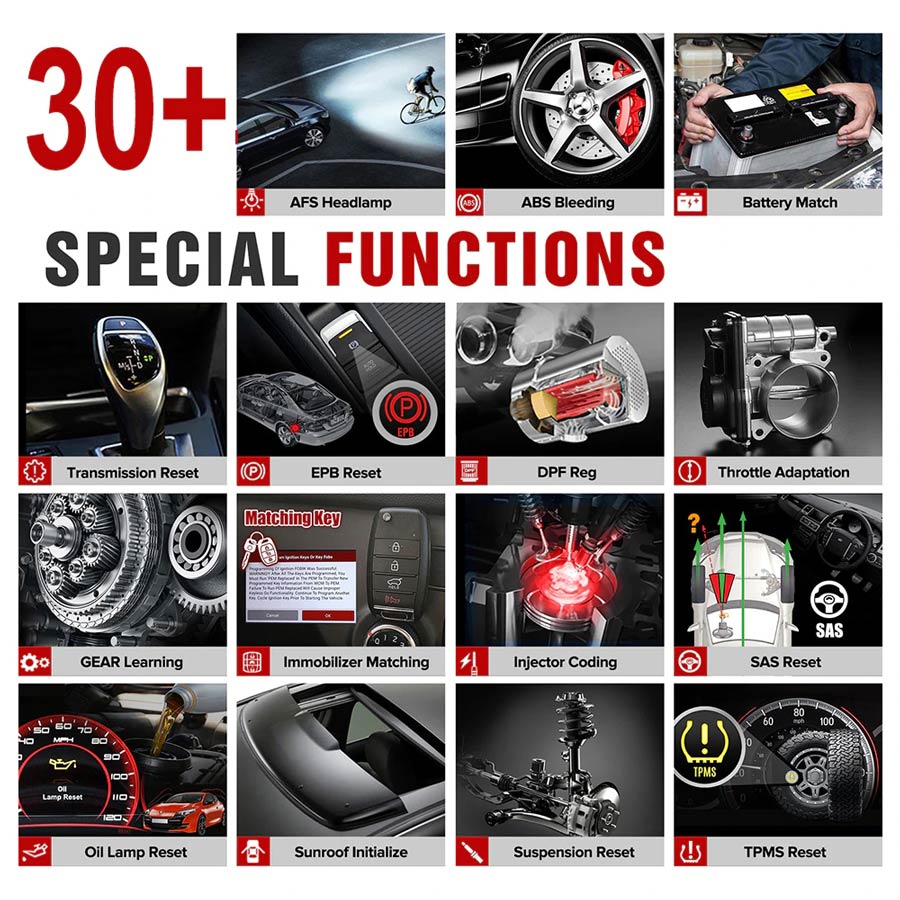30+ special functions by launch x431 v pro 4.0