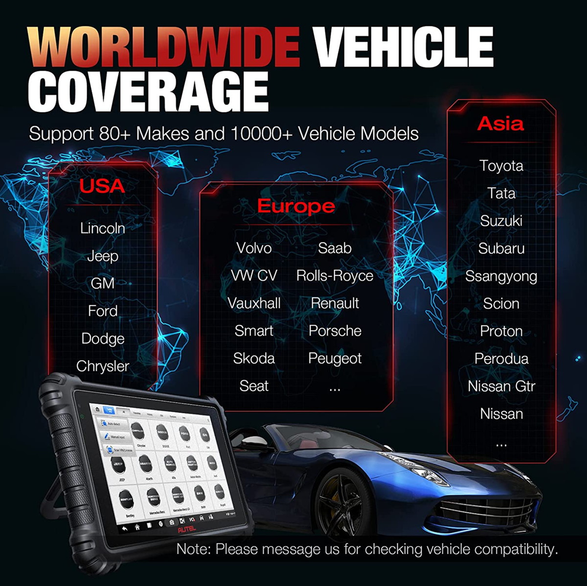 Autel MaxiSYS MS906 Pro Vehicle Coverage