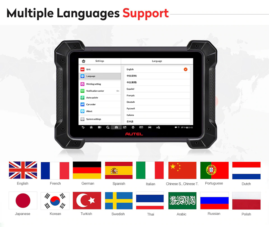 Autel MaxiCOM MK908 Multiple Language Supported
