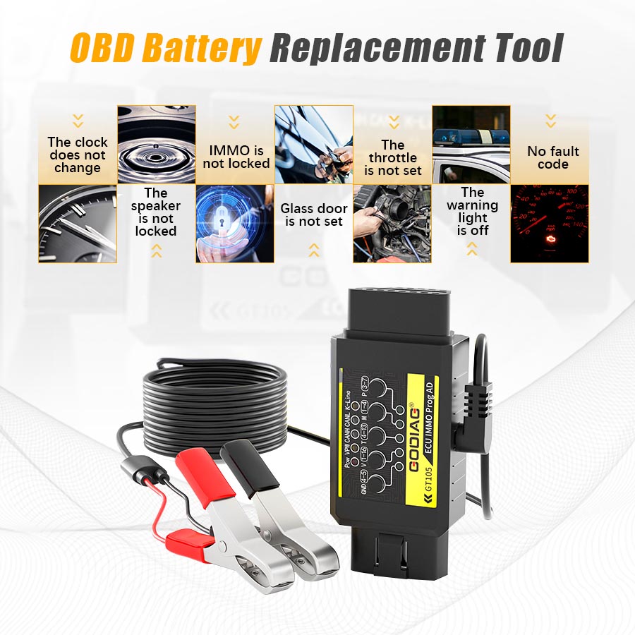 GODIAG GT105 and Full Protocol OBD2 Universal Jumper Connection Display