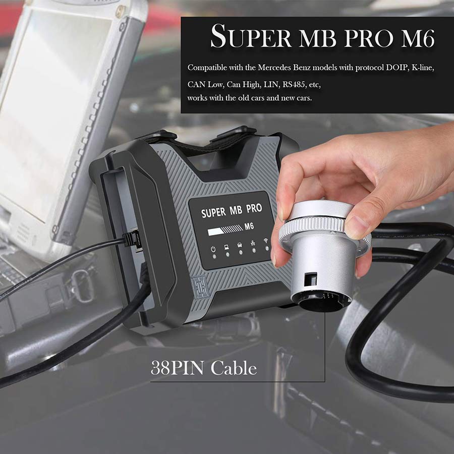 SUPER MB PRO M6 with protocol DOIP, K-line, CAN Low, Can High, LIN, RS485