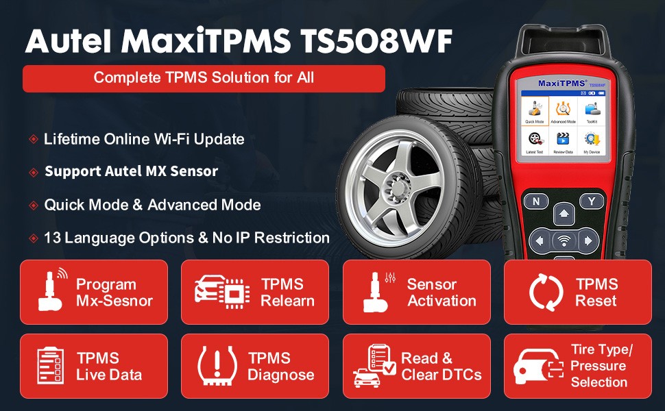 Autel MaxiTPMS TS508WF Advanced TPMS Tool
