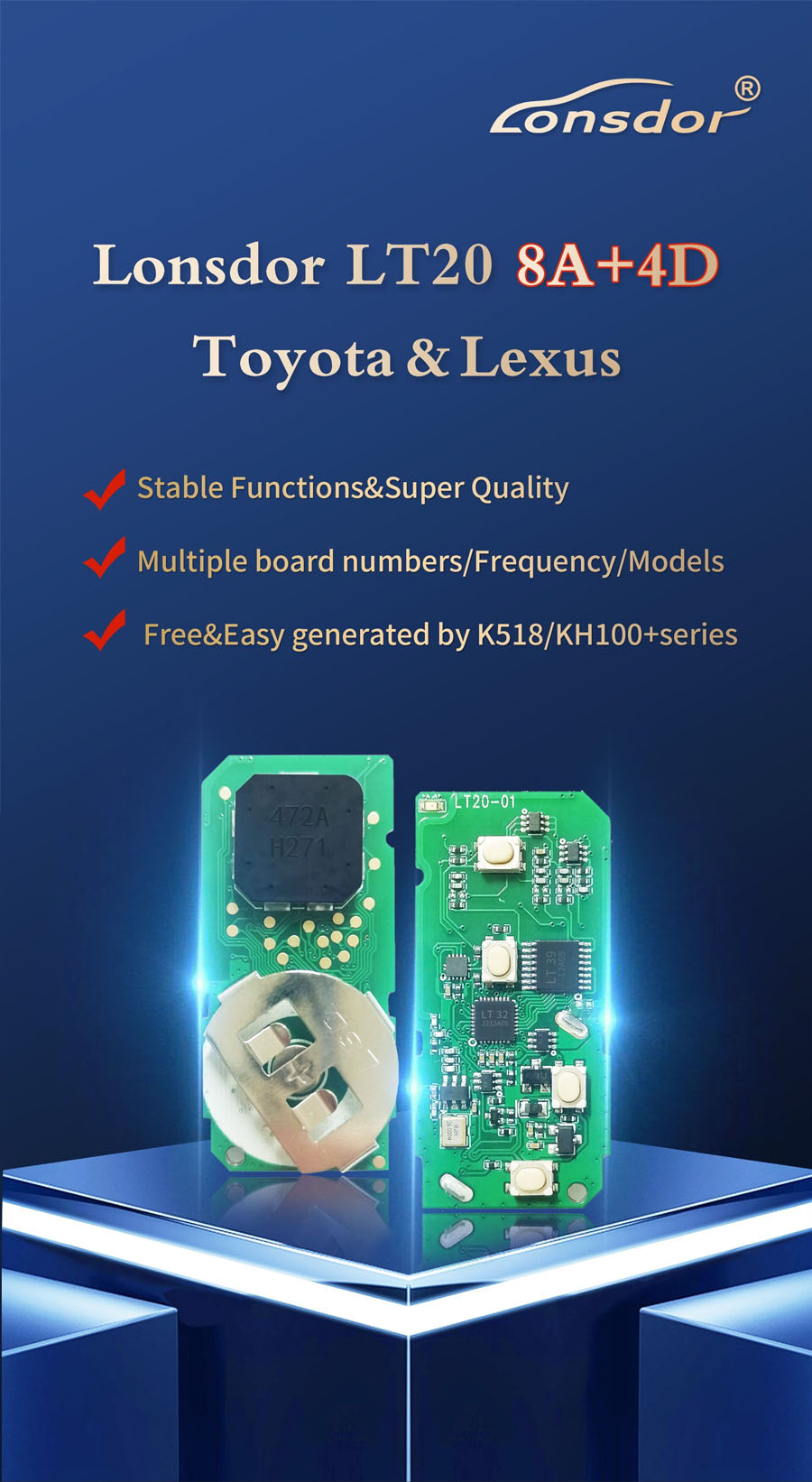Lonsdor LT20-01 8A+4D Toyota & Lexus Universal Smart Key