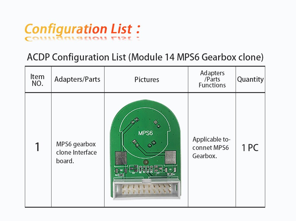 Yanhua ACDP Module14 MPS6 Gearbox Clone Module 