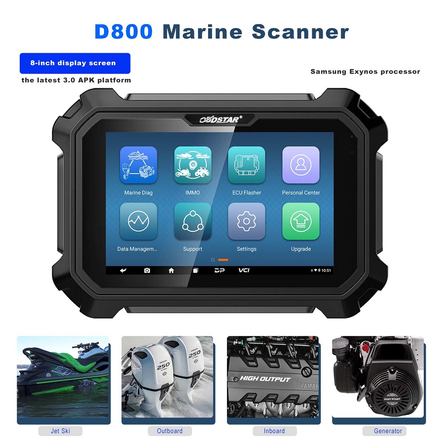 OBDSTAR D800 B Diagnostic Scanner for Marine (Jet Ski/ Outboard)
