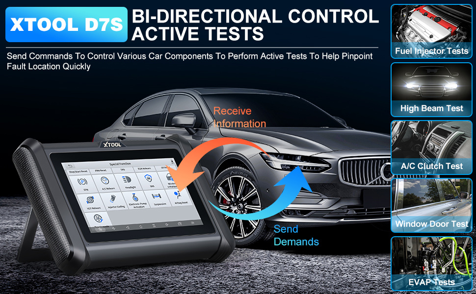 XTOOL D7S Bi-Directional Controls active tests