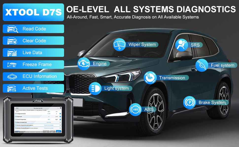 XTOOL D7S OE-level all systems diagnostics