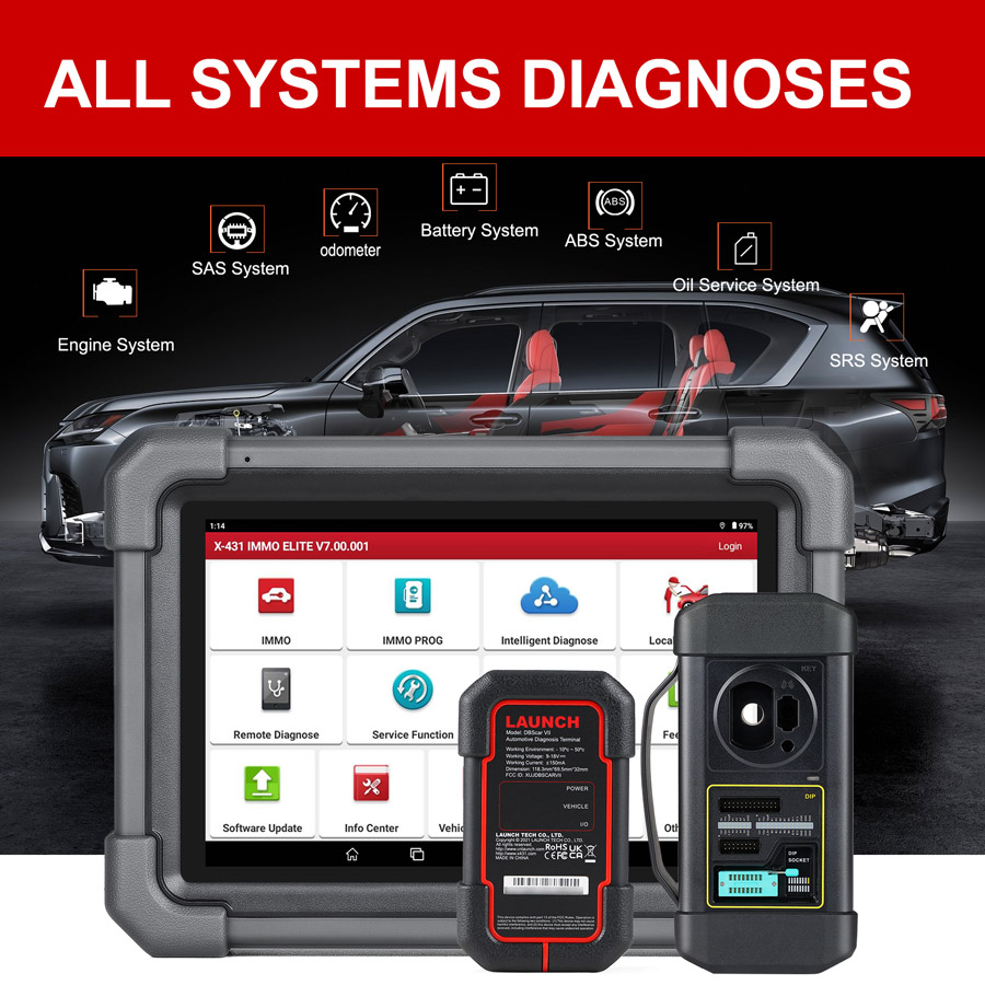 LAUNCH X431 IMMO ELITE OE-Level Full System Diagnosis
