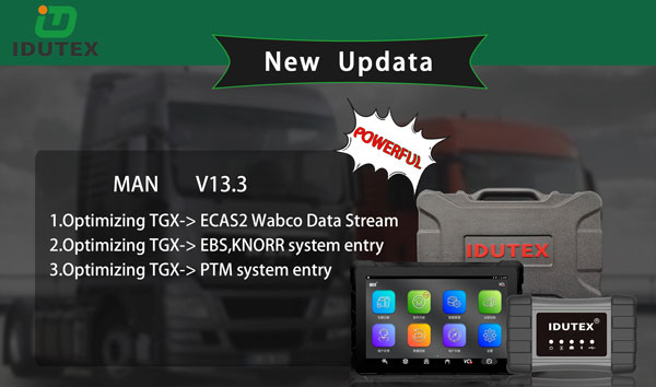 IDUTEX TS910 adds MAN V13.3