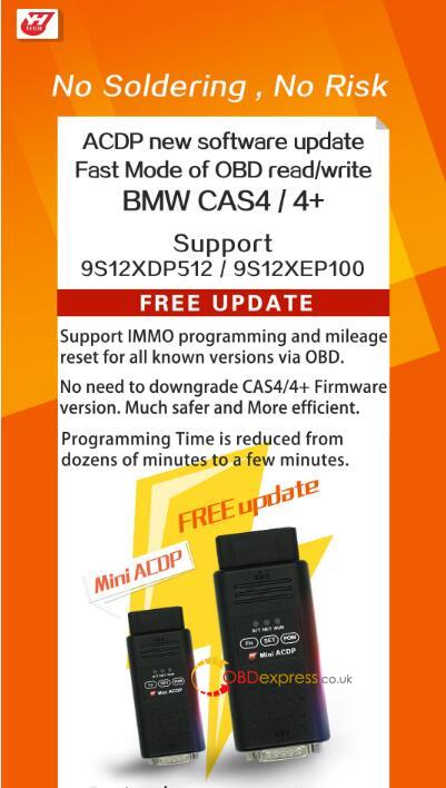 Mini ACDP Free Update OBD read & write BMW CAS4 / CAS4+