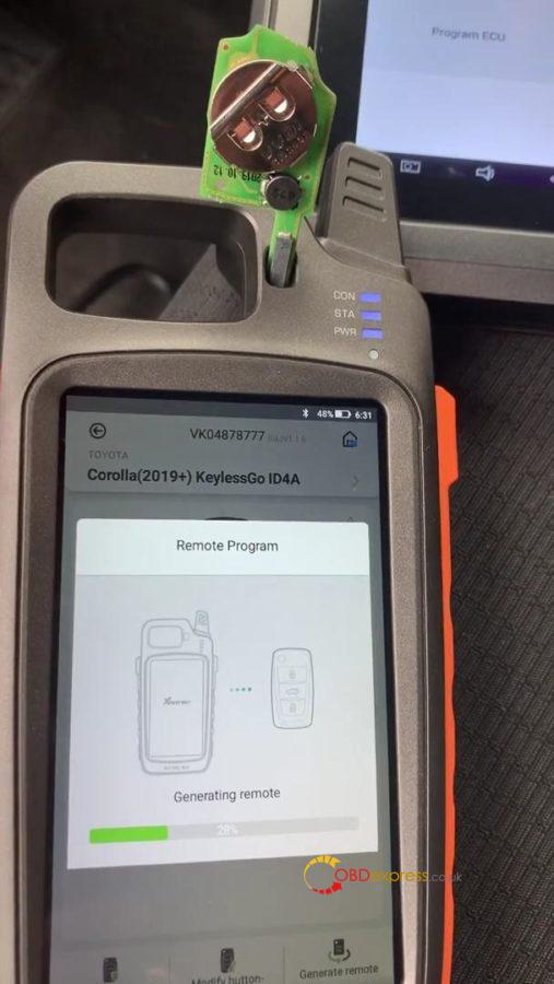 Remote program Toyota Próx key with Xhorse Keytool Max 6