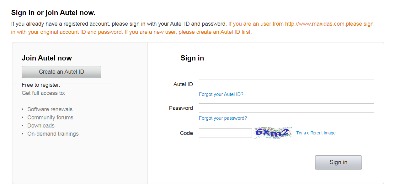 Autel MD806 Pro account registration and binding