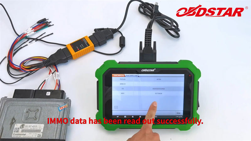 OBDSTAR Tools read Continental PCR2.1 IMMO data on Bench