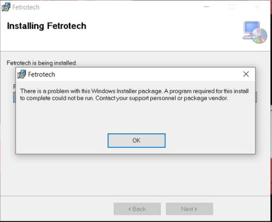 Fix Fetrotech Tool installation package cant be installed
