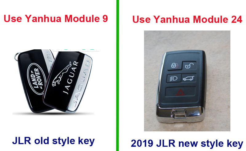 JLR new and old keys comparison