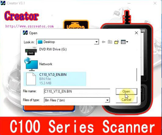 Upgrade Creator C110 plus Software and Firmware