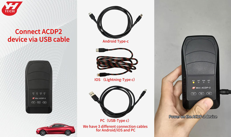 How to connect Yanhua Mini ACDP 2 with USB cable