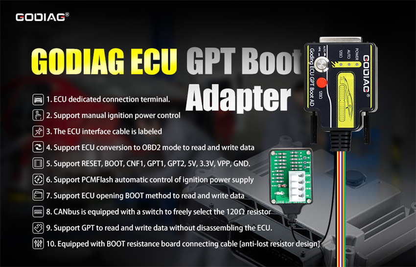 Godiag ECU GPT Adapter works with SM2 Pro Read Mazda 3 ECU