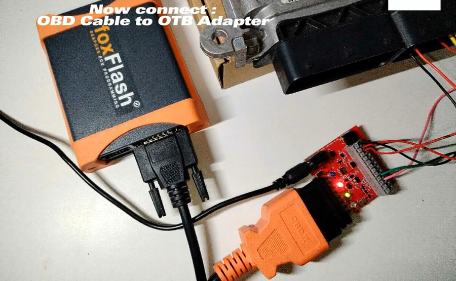 How to check pin wiring diagram of Foxflash OTB adapter connected to ECU