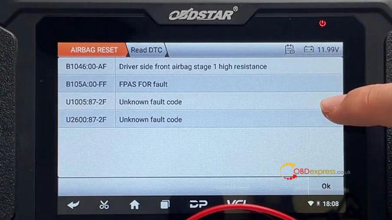 How to reset JMC R7F701009 Airbag with OBDSTAR P50