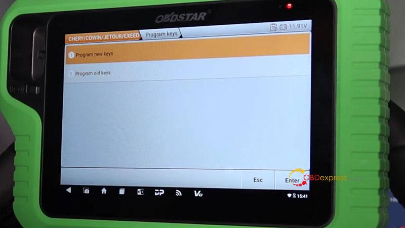OBDSTAR X300 Classic G3 key programming-Add Chery Tiggo 8 Pro key